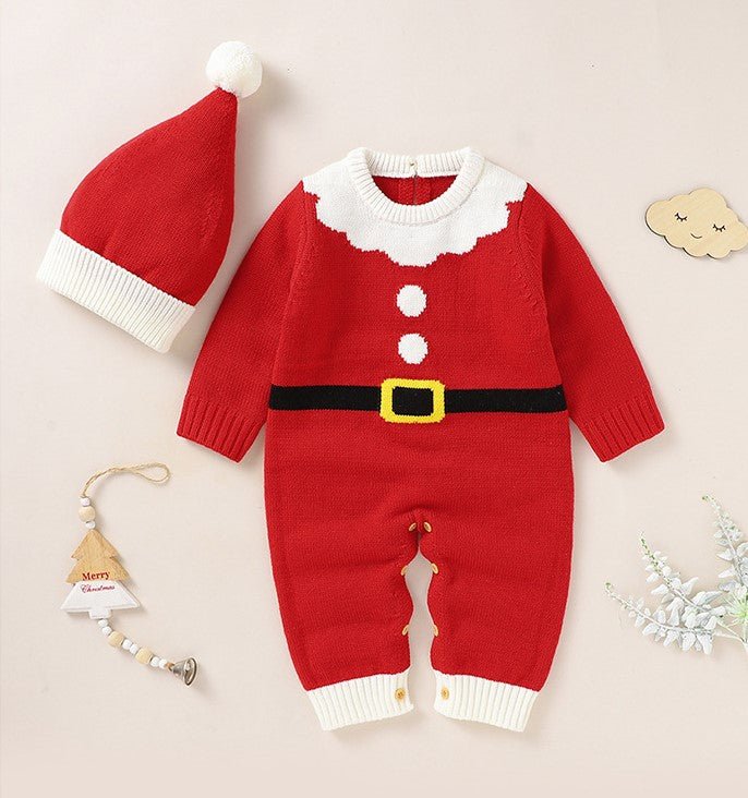 Baby Boy And Girl Knitted Jumpsuits Christmas Cute Clothes And Hats - PratSN