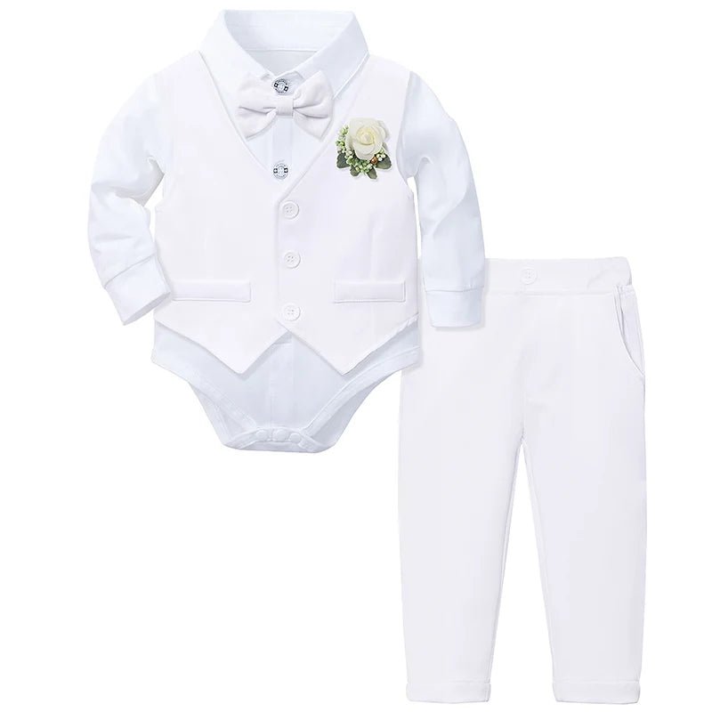 Baby Boy Baptism Outfit Infant First Easter Church Christening Suit Set Toddler Formal Wedding Birthday Party Gift Clothes - PratSN