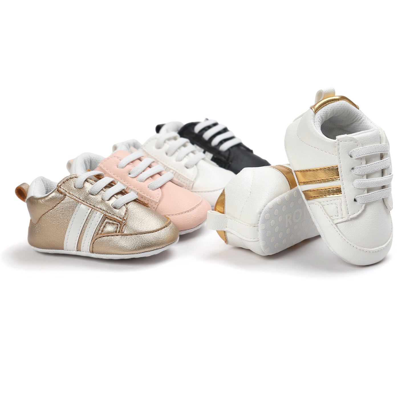 Baby Boy Girl Moccasins Shoes Infant PU Leather Non - slip Soft Newborn Sneakers - PratSN