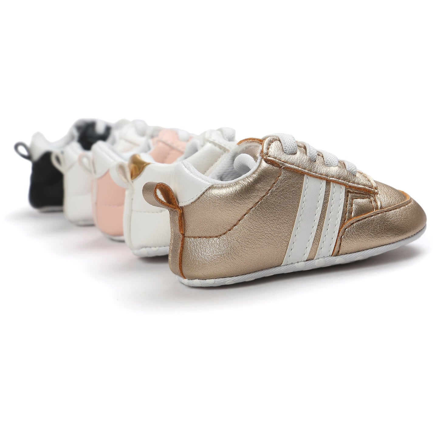 Baby Boy Girl Moccasins Shoes Infant PU Leather Non - slip Soft Newborn Sneakers - PratSN