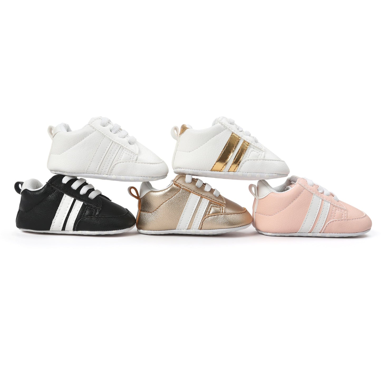 Baby Boy Girl Moccasins Shoes Infant PU Leather Non - slip Soft Newborn Sneakers - PratSN