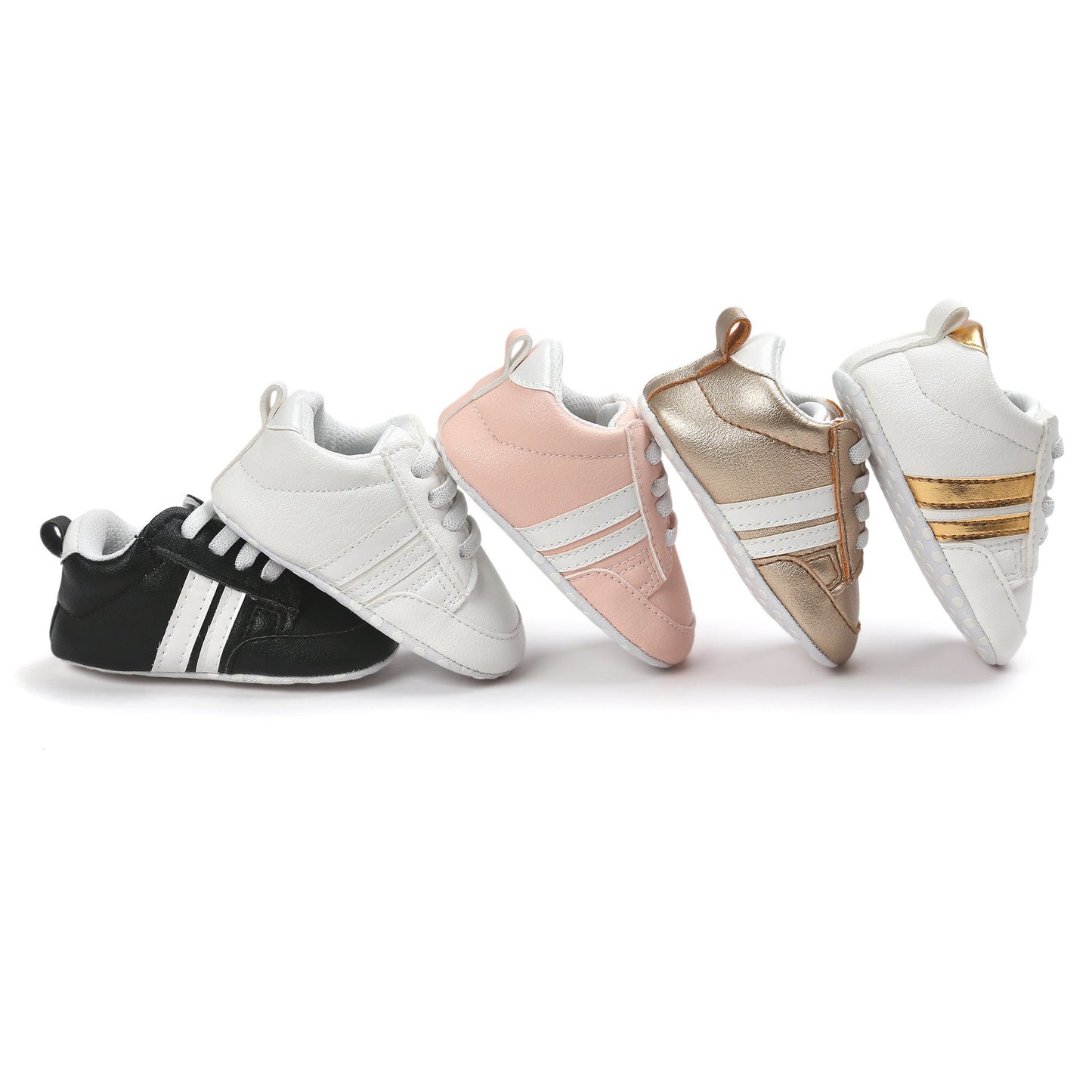 Baby Boy Girl Moccasins Shoes Infant PU Leather Non - slip Soft Newborn Sneakers - PratSN