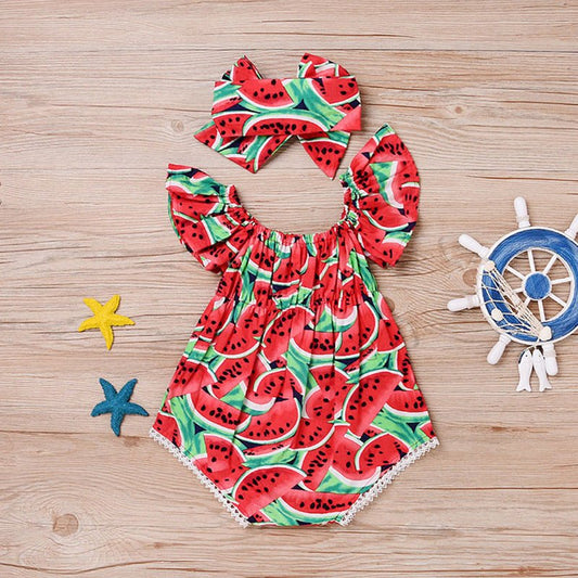 Baby Clothing Triangular One - piece Children's Clothing Fruit Pattern Climbing Suit - PratSN