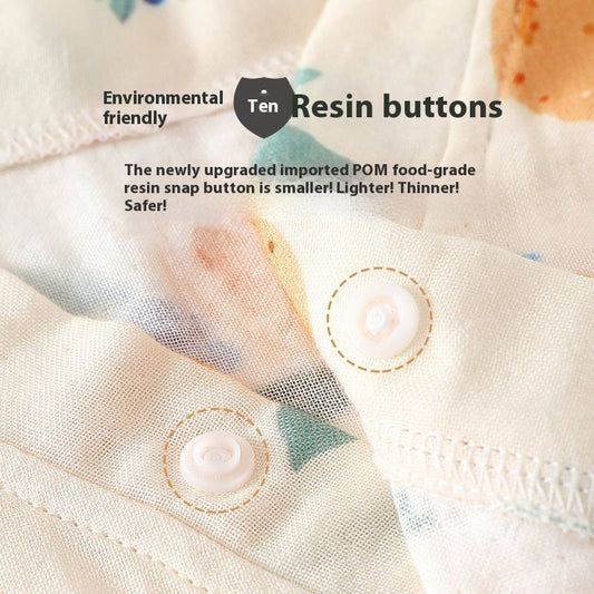 Baby Jumpsuit Summer Clothing Class A Bamboo Cotton Gauze Thin Air Conditioning Room Clothes - PratSN