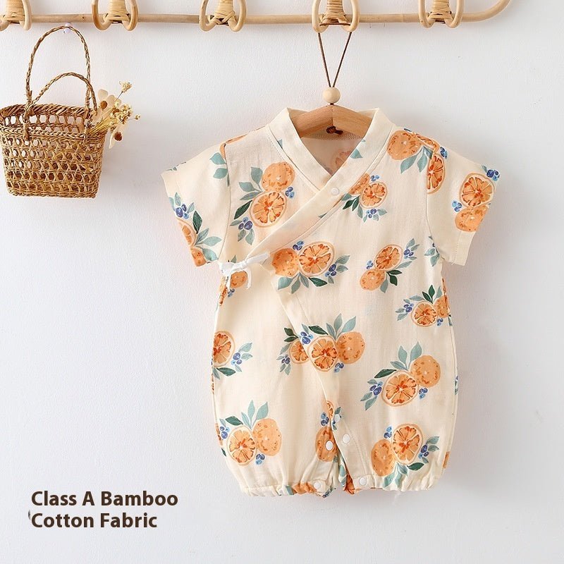 Baby Jumpsuit Summer Clothing Class A Bamboo Cotton Gauze Thin Air Conditioning Room Clothes - PratSN