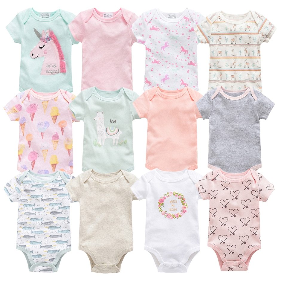 Baby one - size three - piece suit, cotton short - sleeved baby clothes - PratSN