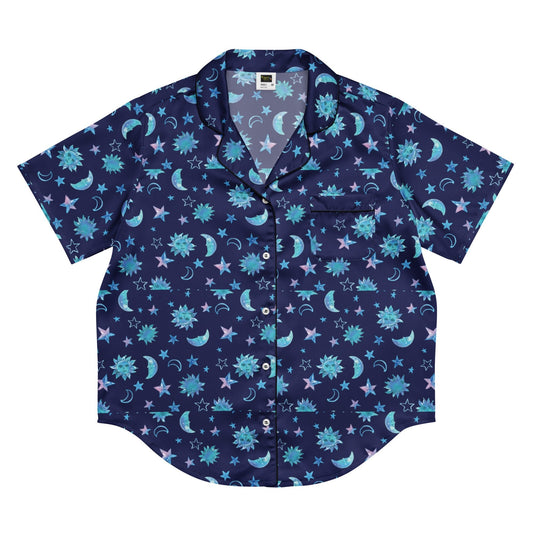 Banana Mania - Trendy all - over print women’s short sleeve pajama top - PratSN