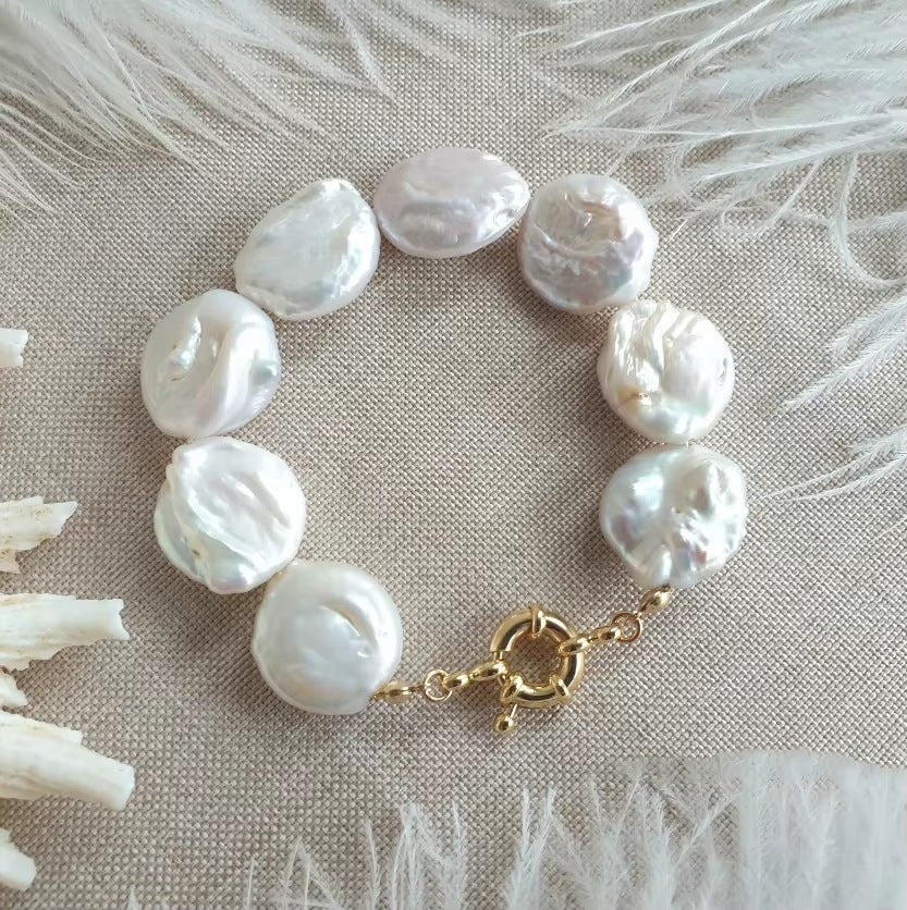 Baroque Freshwater Pearl Bracelet Light Luxury Stainless Steel - PratSN