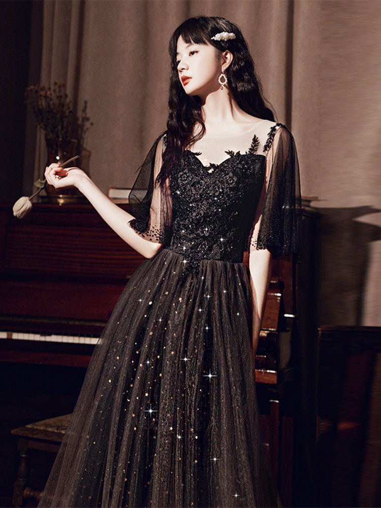 Black Annual French Dinner Dresses - PratSN