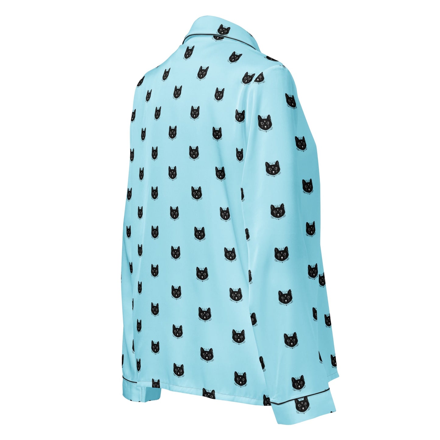 Black Cat Women’s long sleeve pajama top - PratSN