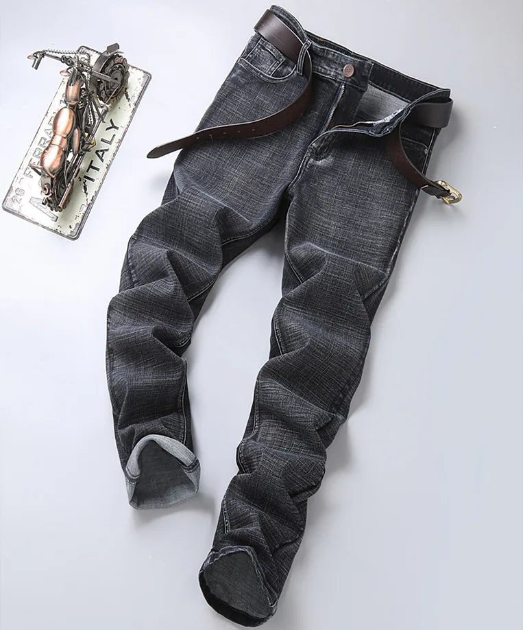 Blue Men's Stretch Jeans, Black Denim Trousers, Fashion Slim Casual Pants Asian Size 28 - 40 - PratSN