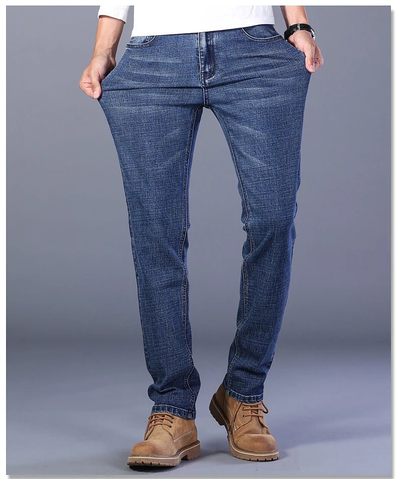 Blue Men's Stretch Jeans, Black Denim Trousers, Fashion Slim Casual Pants Asian Size 28 - 40 - PratSN