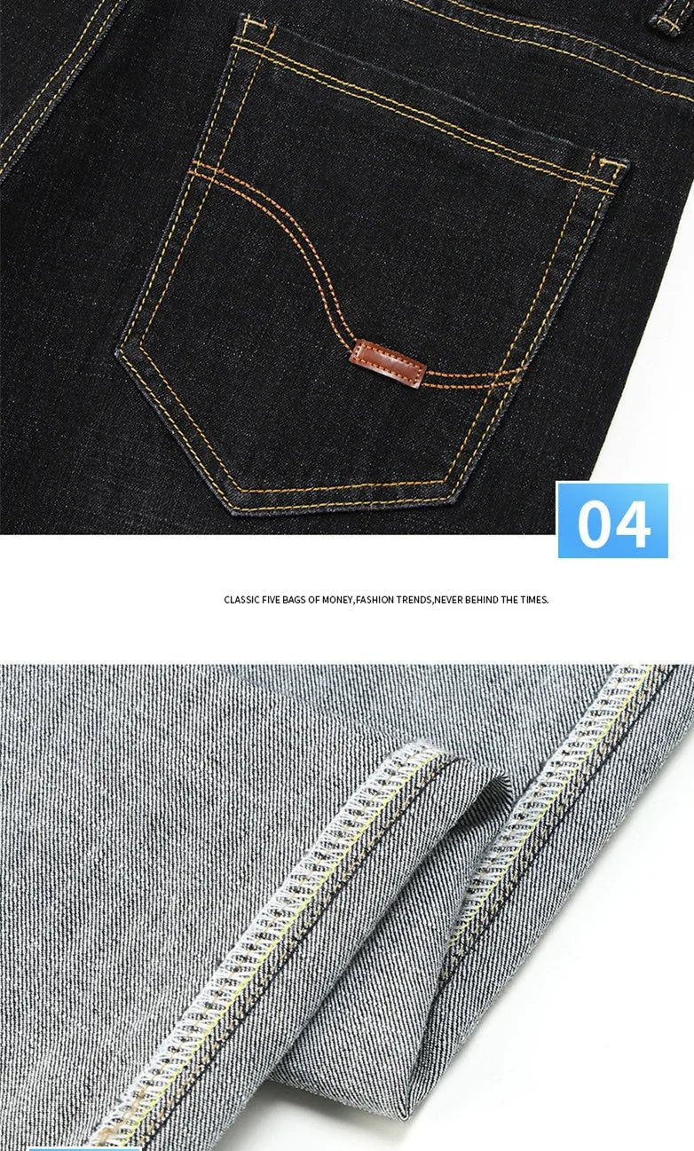 Blue Men's Stretch Jeans, Black Denim Trousers, Fashion Slim Casual Pants Asian Size 28 - 40 - PratSN