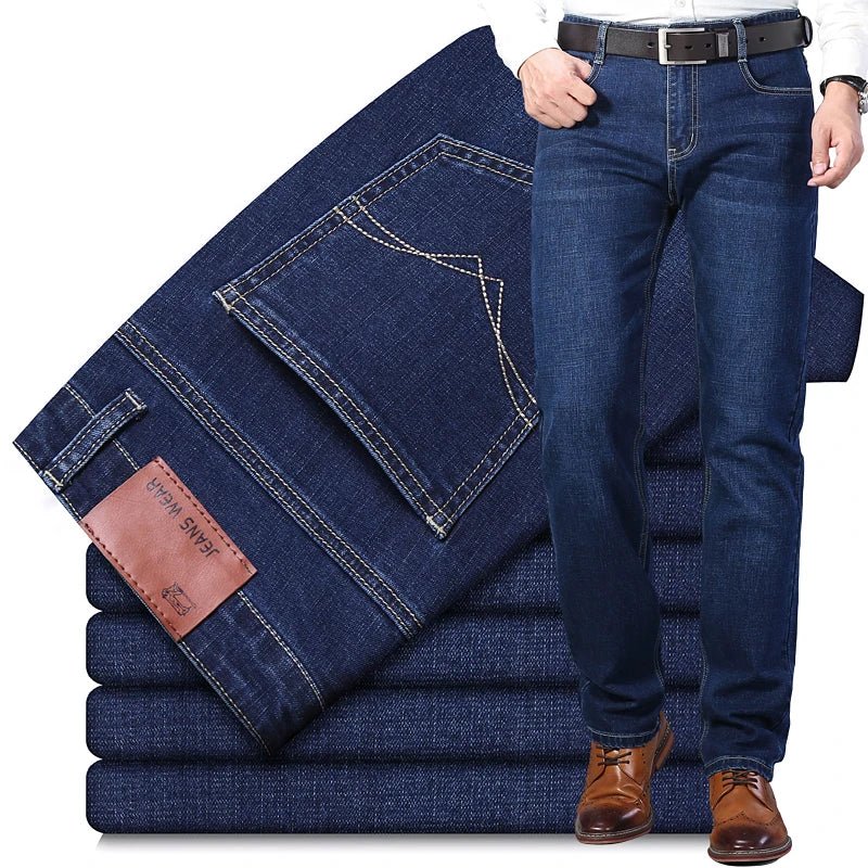 Blue Men's Stretch Jeans, Black Denim Trousers, Fashion Slim Casual Pants Asian Size 28 - 40 - PratSN