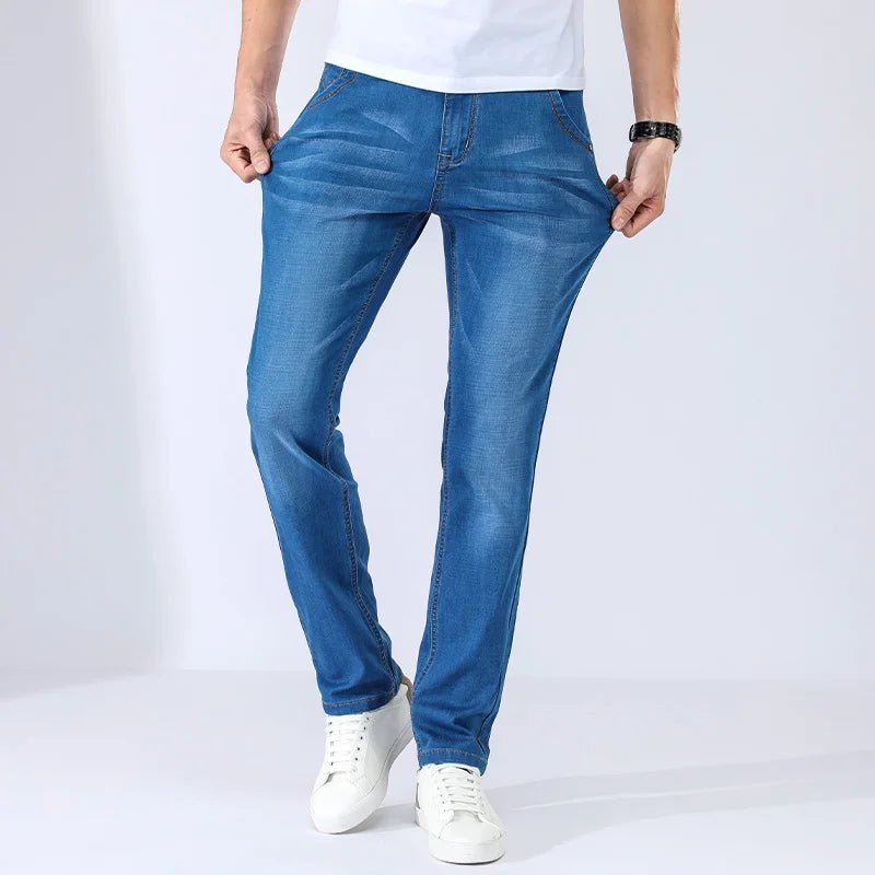 Blue Men's Stretch Jeans, Black Denim Trousers, Fashion Slim Casual Pants Asian Size 28 - 40 - PratSN