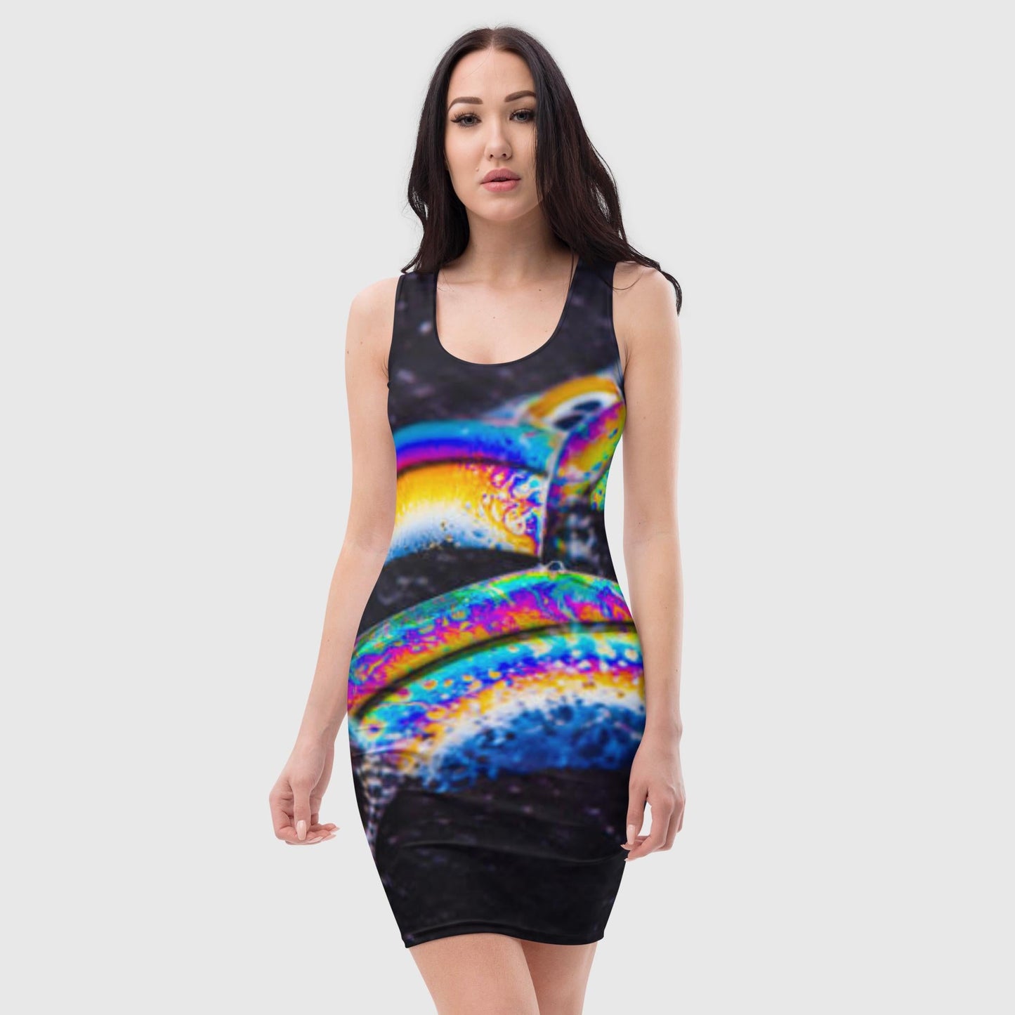 Bodycon dress, Rainbow Dress, Women's clothing, Mini Dress, Summer Dress, skinny Dress, Liquid Pattern, Bodycon Party Dress, Elegant Evening Birthday, Club Outfits - PratSN