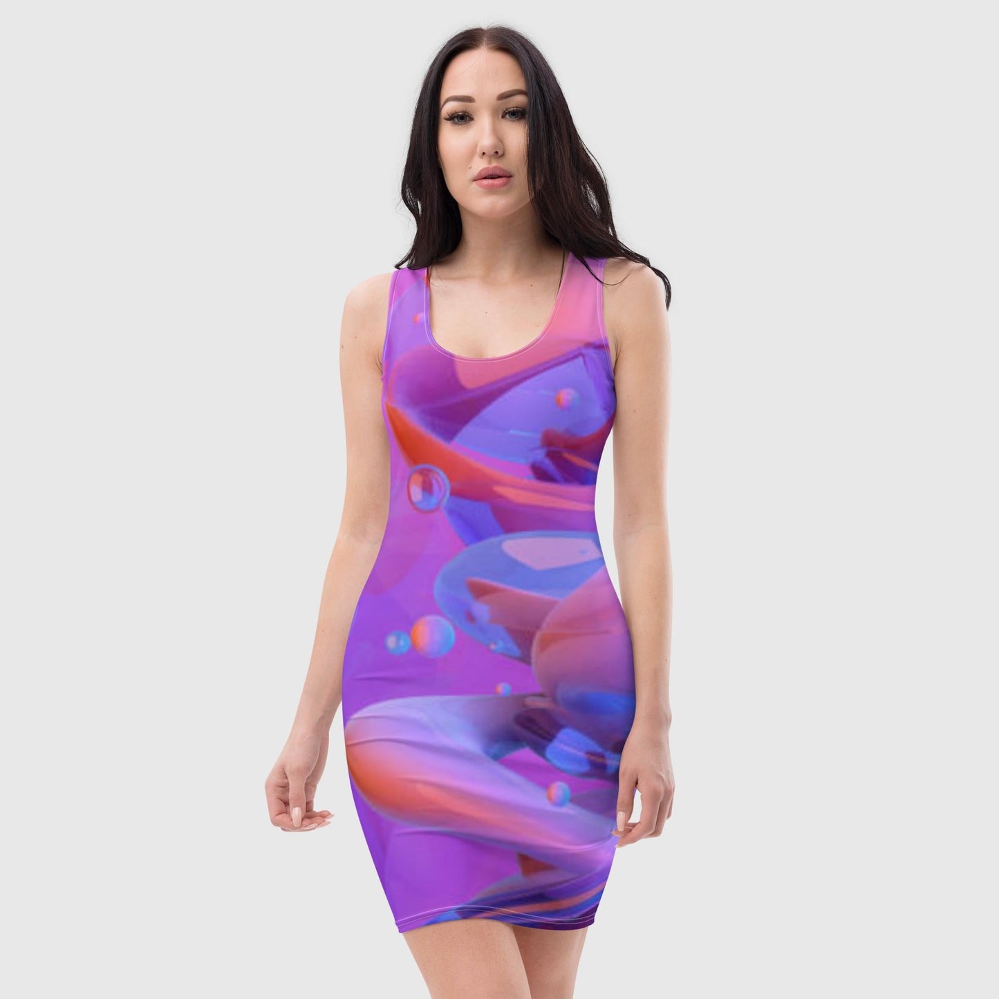 Bodycon dress, Women's Bodycon Purple dress, Women's clothing, Mini Dress, Summer Dress, skinny Dress, Liquid Pattern, Bodycon Party Dress, Elegant Evening Birthday, Club Outfits - PratSN