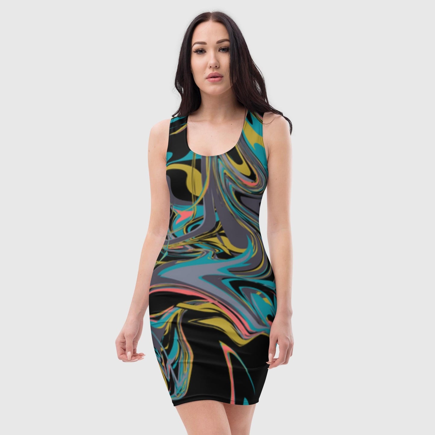 Bodycon dress, Women's clothing, Mini Dress, Summer Dress, skinny Dress, Liquid Pattern, Bodycon Party Dress, Elegant Evening Birthday, Club Outfits - PratSN