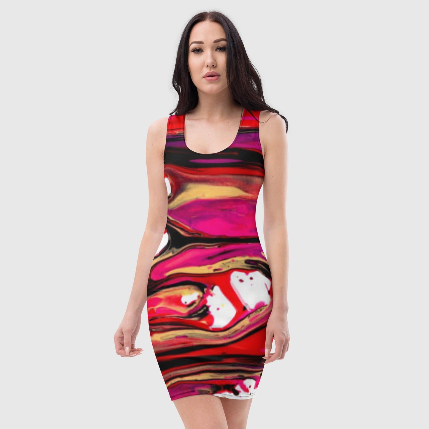 Bodycon dress, women's clothing, Mini Dress, Summer Dress, skinny Dress, Liquid Pattern, Pink and Black dress, Bodycon Party Dress, Elegant Evening Birthday, Club Outfits - PratSN