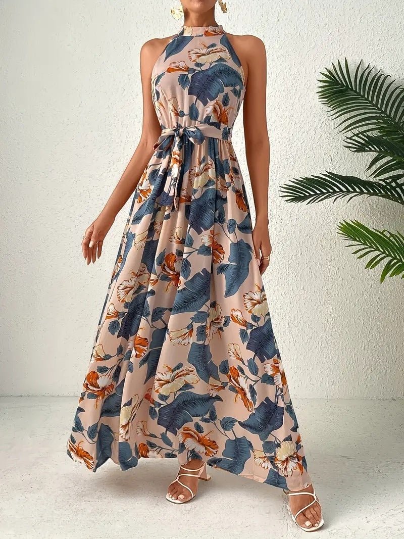 Bohemian Retro Halter Dress Women - PratSN