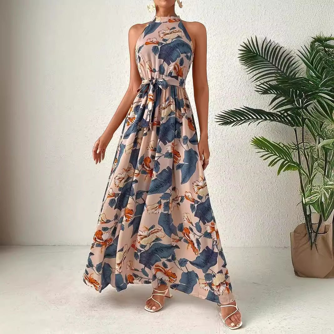 Bohemian Retro Halter Dress Women - PratSN