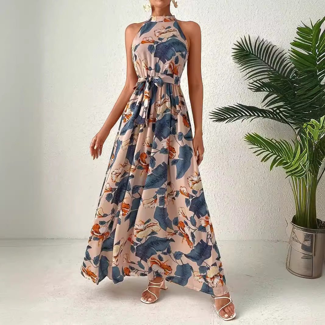 Bohemian Retro Halter Dress Women - PratSN