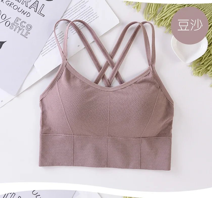 Breathable Sports Bra Anti - sweat Fitness Top Seamless Bra Shockproof Crop Top Women Push up Sport Bra Gym Workout Top - PratSN