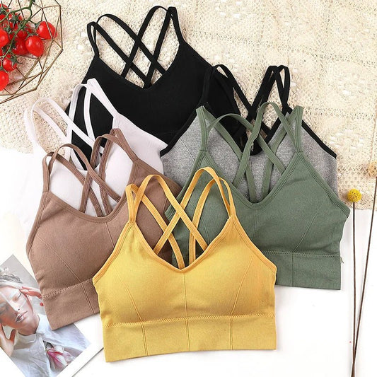 Breathable Sports Bra Anti - sweat Fitness Top Seamless Bra Shockproof Crop Top Women Push up Sport Bra Gym Workout Top - PratSN