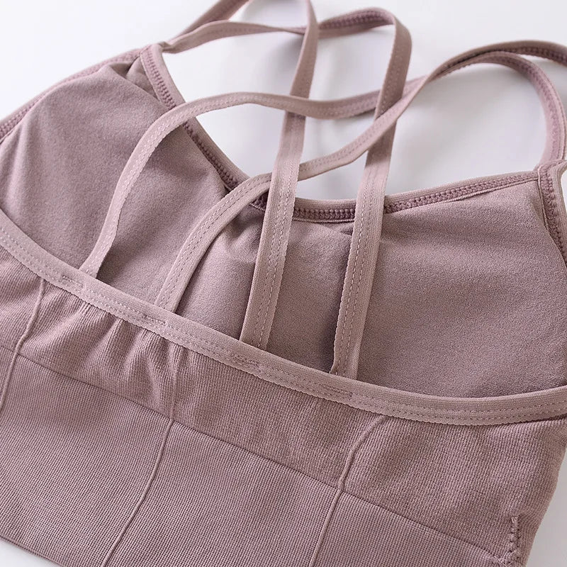 Breathable Sports Bra Anti - sweat Fitness Top Seamless Bra Shockproof Crop Top Women Push up Sport Bra Gym Workout Top - PratSN