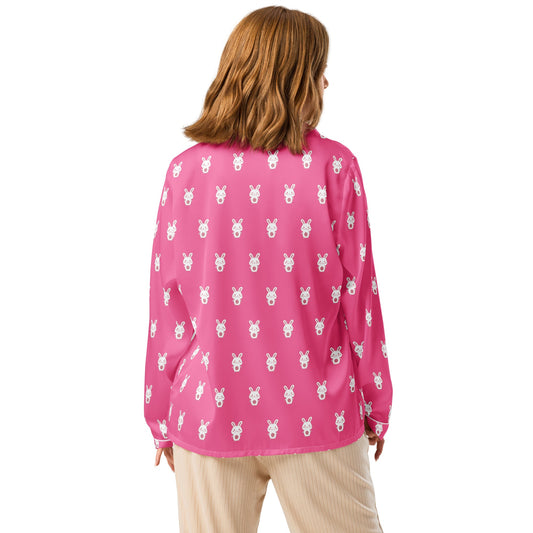 Brilliant Rose color Women’s long sleeve pajama top - PratSN