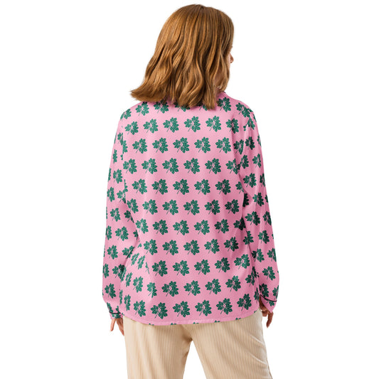 Brilliant Rose color Women’s long sleeve pajama top - PratSN