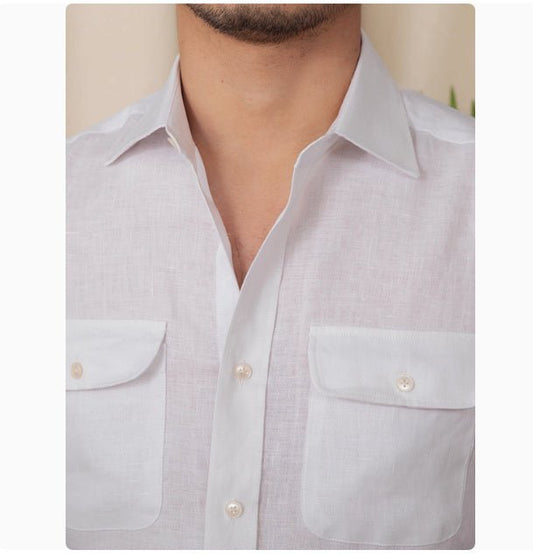 Business Gentry Casual Pure Linen Long - sleeved Shirt - PratSN