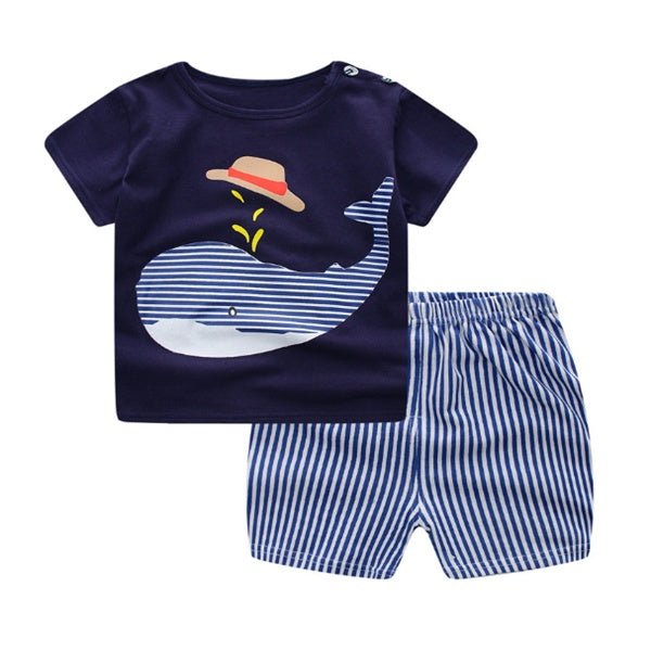 Cartoon Clothing Baby Boy Summer Clothes T-shirt Baby Girl Casual Clothing Sets - PratSN