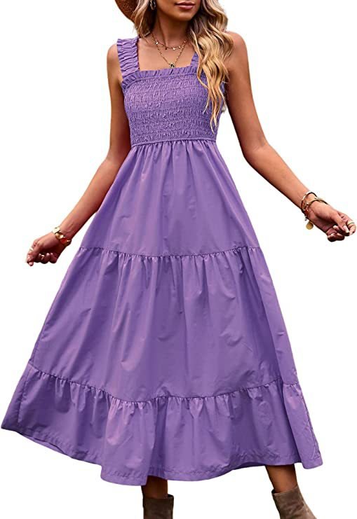 Casual Bohemian Sleeveless Spaghetti Strap Women's Summer Maxi Dress - PratSN