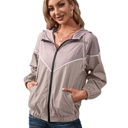 Casual Sports Mountaineering Wear Colorblock Rain Jacket - PratSN