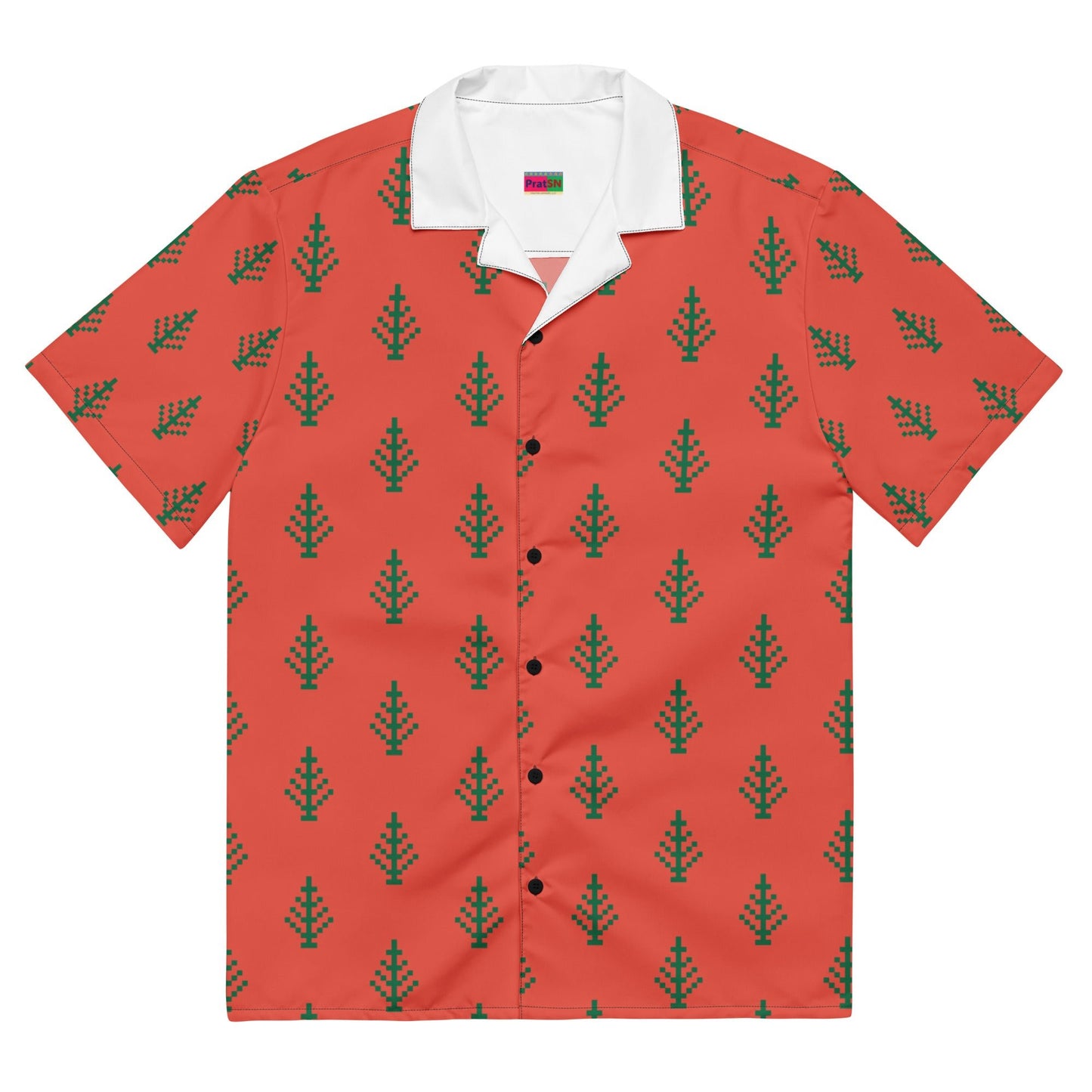 Casual Summer Shirt in Orange Red button Shirt - Unisex shirt - PratSN