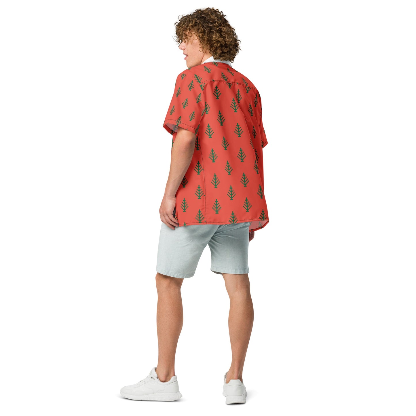 Casual Summer Shirt in Orange Red button Shirt - Unisex shirt - PratSN