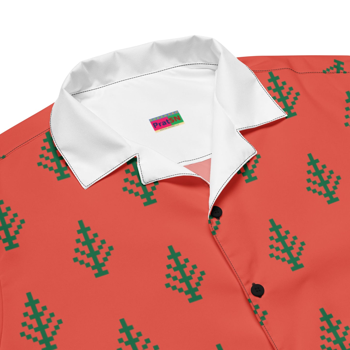 Casual Summer Shirt in Orange Red button Shirt - Unisex shirt - PratSN