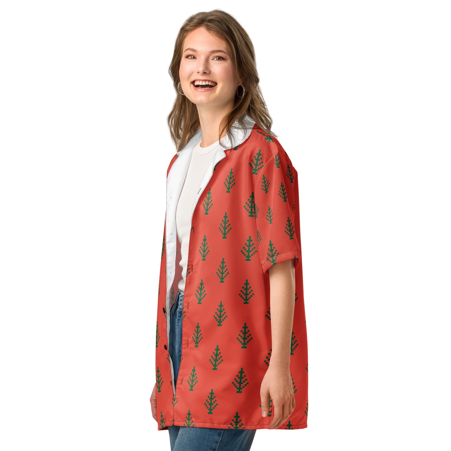 Casual Summer Shirt in Orange Red button Shirt - Unisex shirt - PratSN