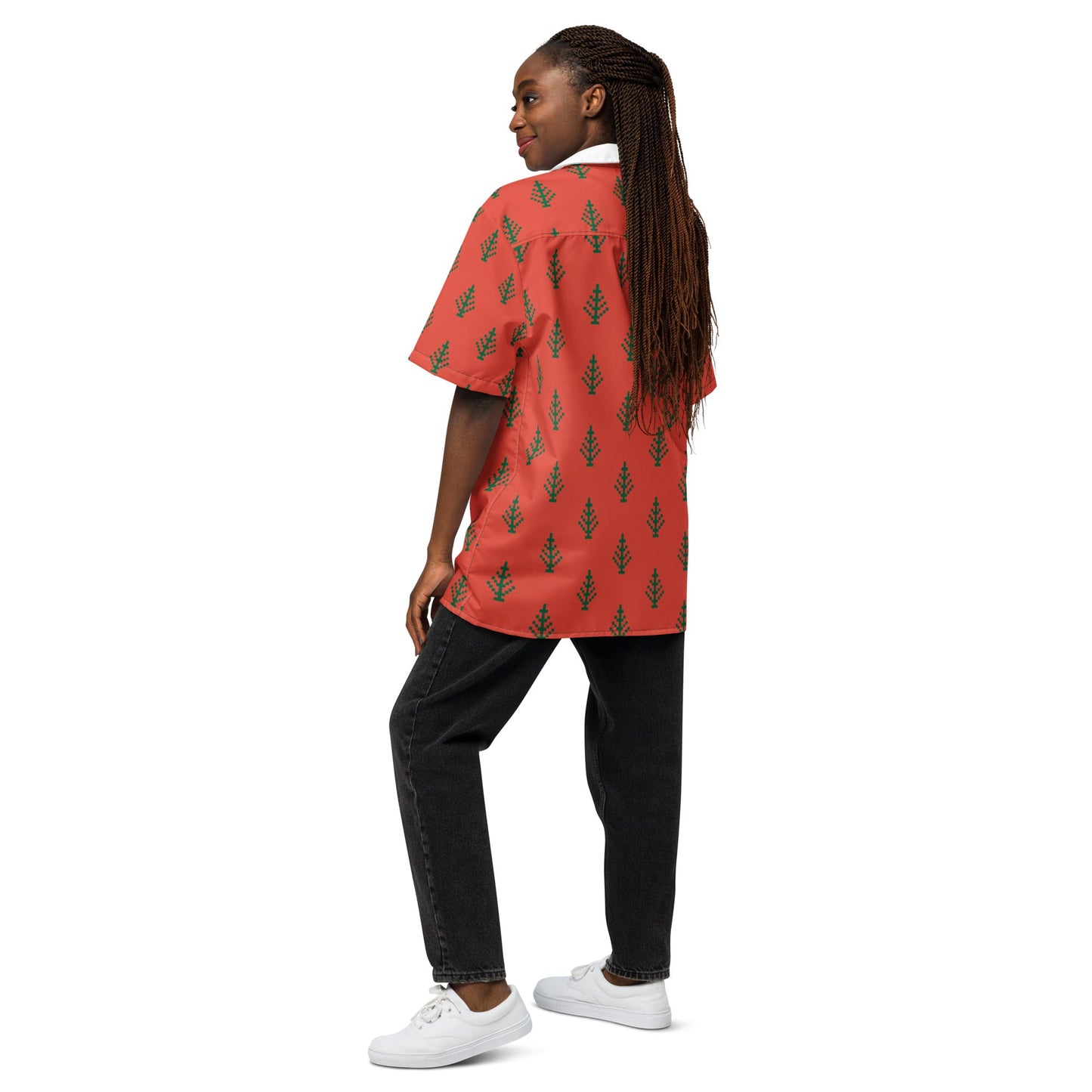 Casual Summer Shirt in Orange Red button Shirt - Unisex shirt - PratSN