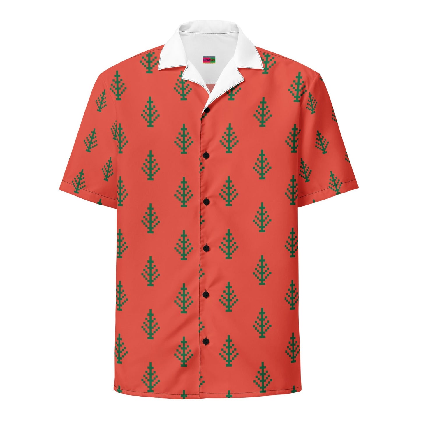 Casual Summer Shirt in Orange Red button Shirt - Unisex shirt - PratSN