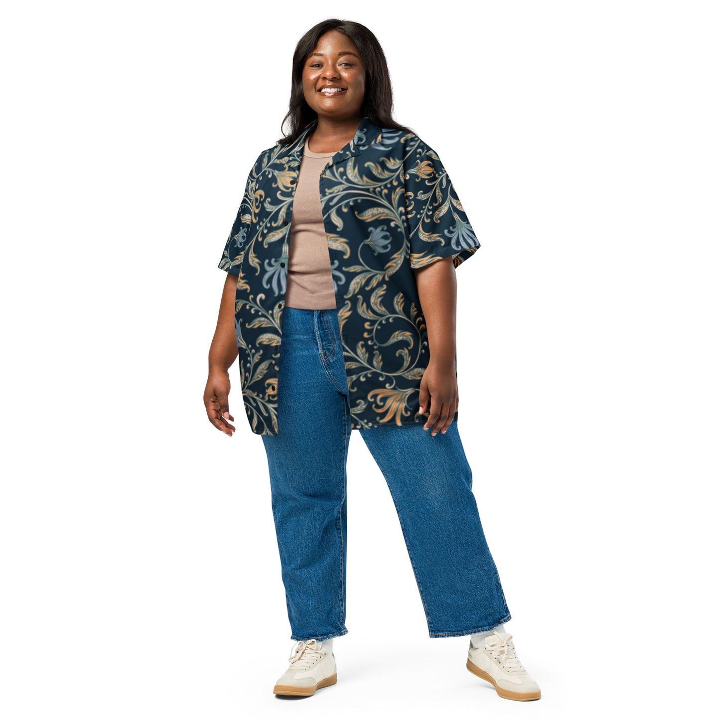 Casual Summer Shirt - Tropical Print Unisex Button - Up Shirt - PratSN
