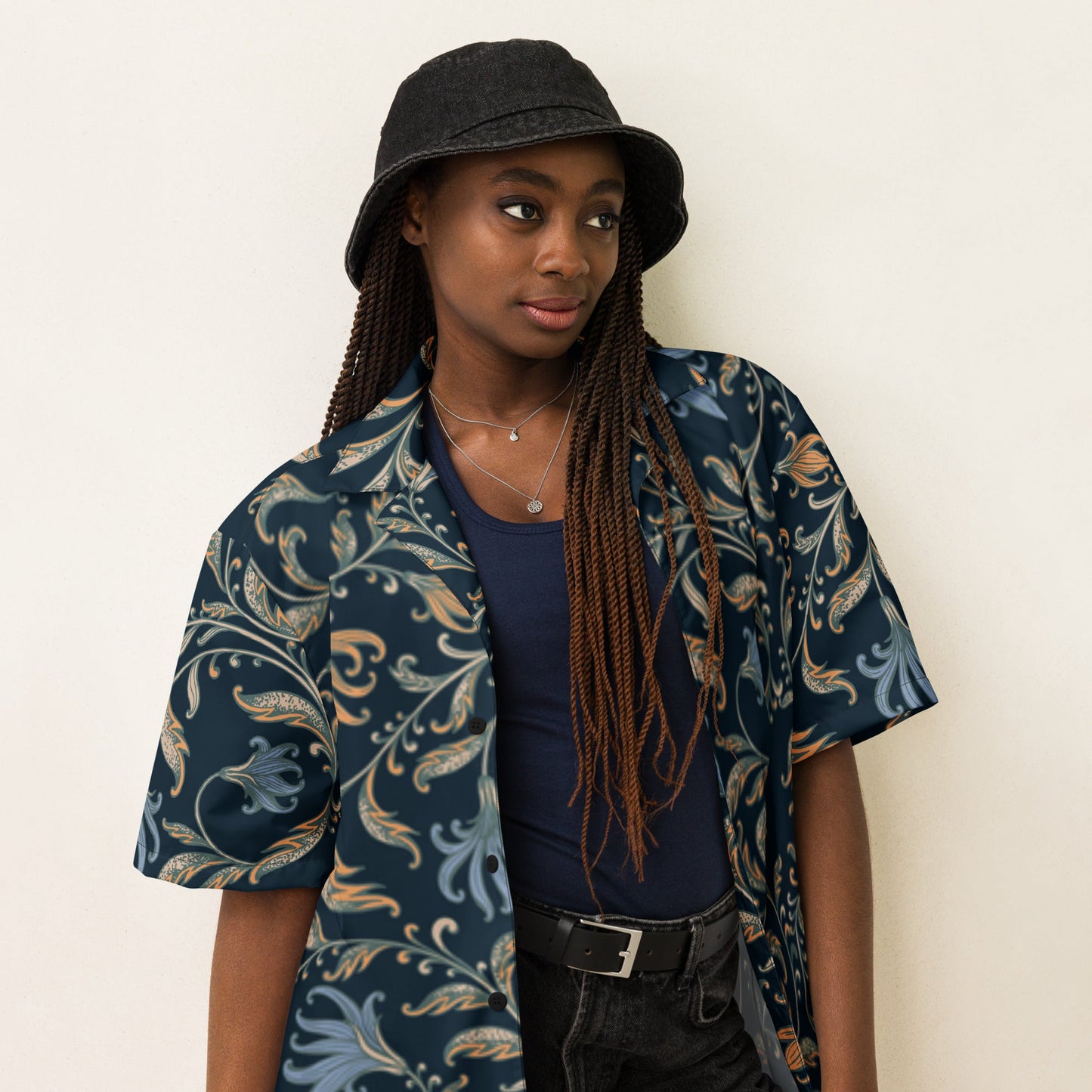 Casual Summer Shirt - Tropical Print Unisex Button - Up Shirt - PratSN