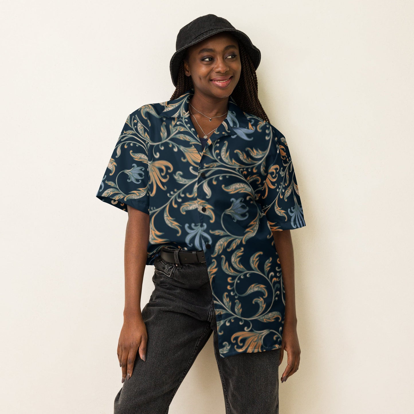 Casual Summer Shirt - Tropical Print Unisex Button - Up Shirt - PratSN