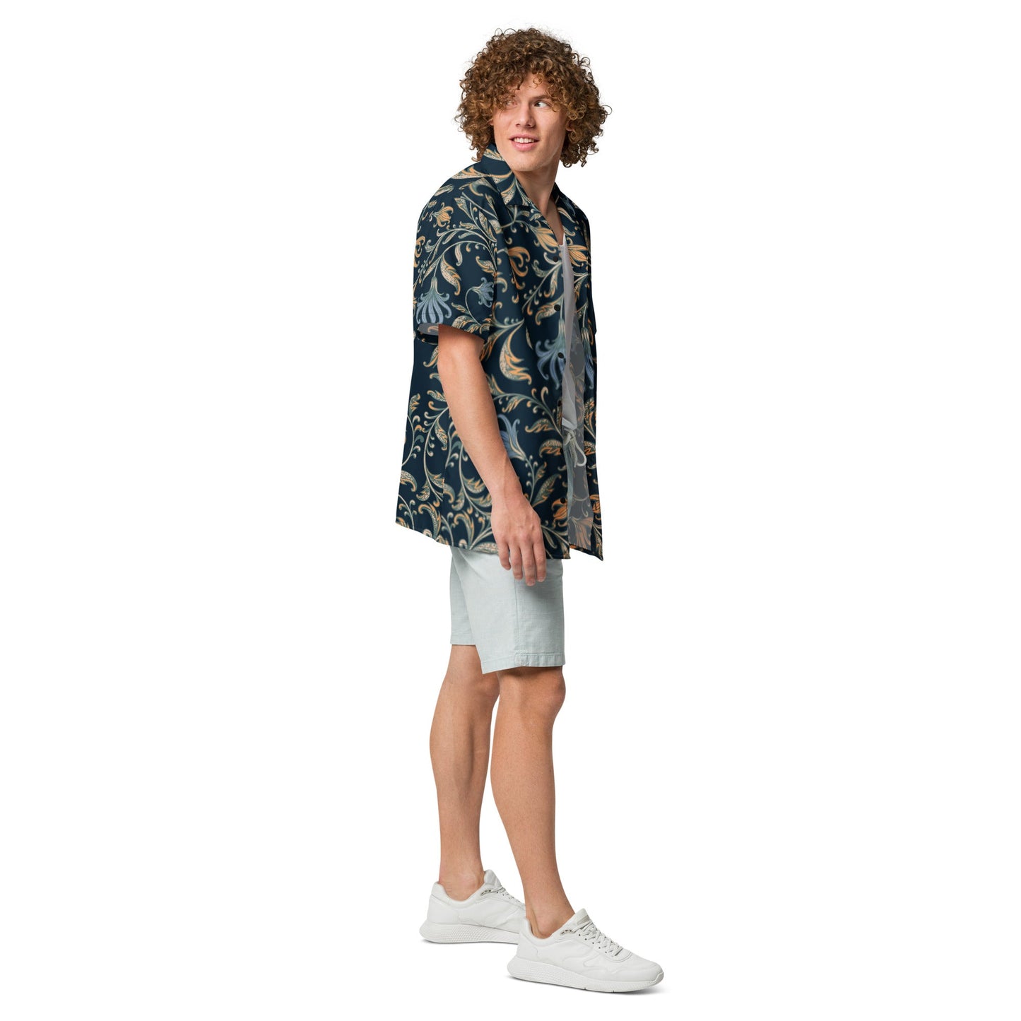 Casual Summer Shirt - Tropical Print Unisex Button - Up Shirt - PratSN