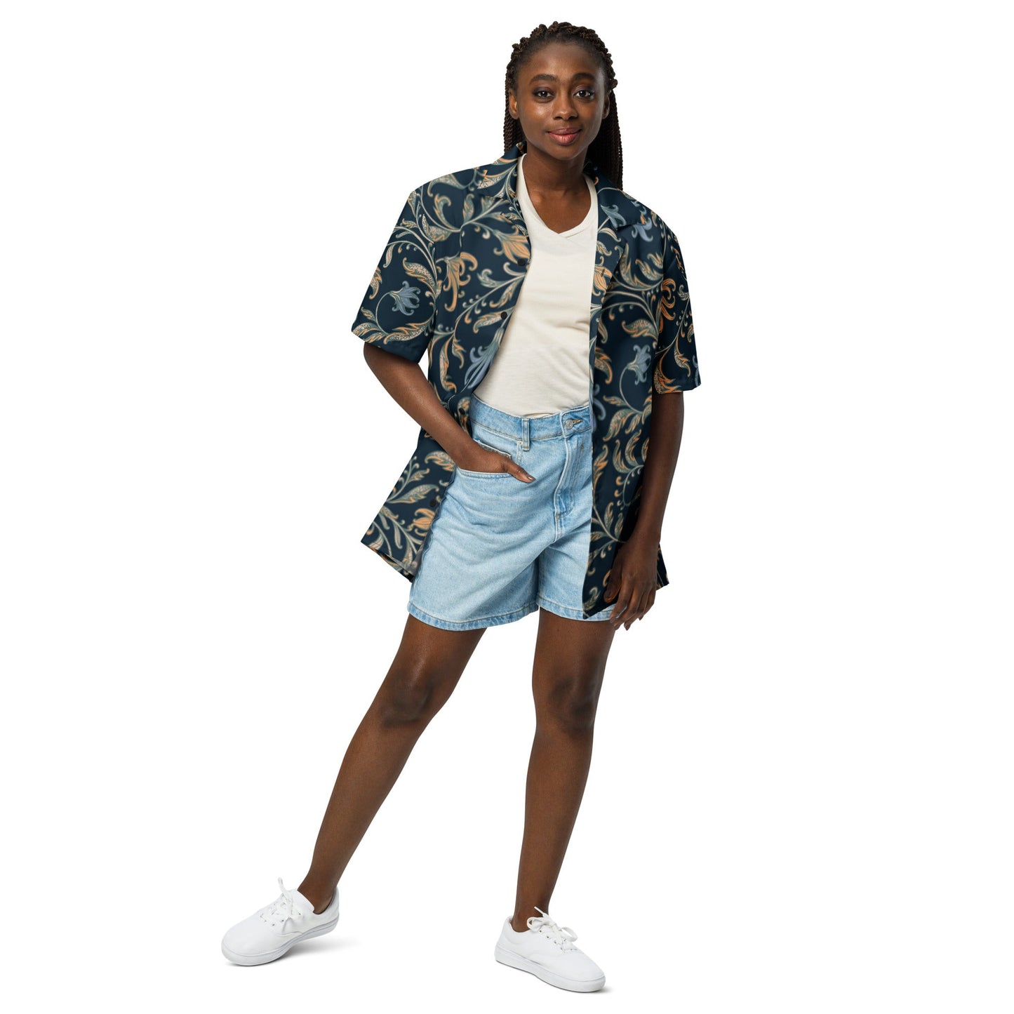 Casual Summer Shirt - Tropical Print Unisex Button - Up Shirt - PratSN