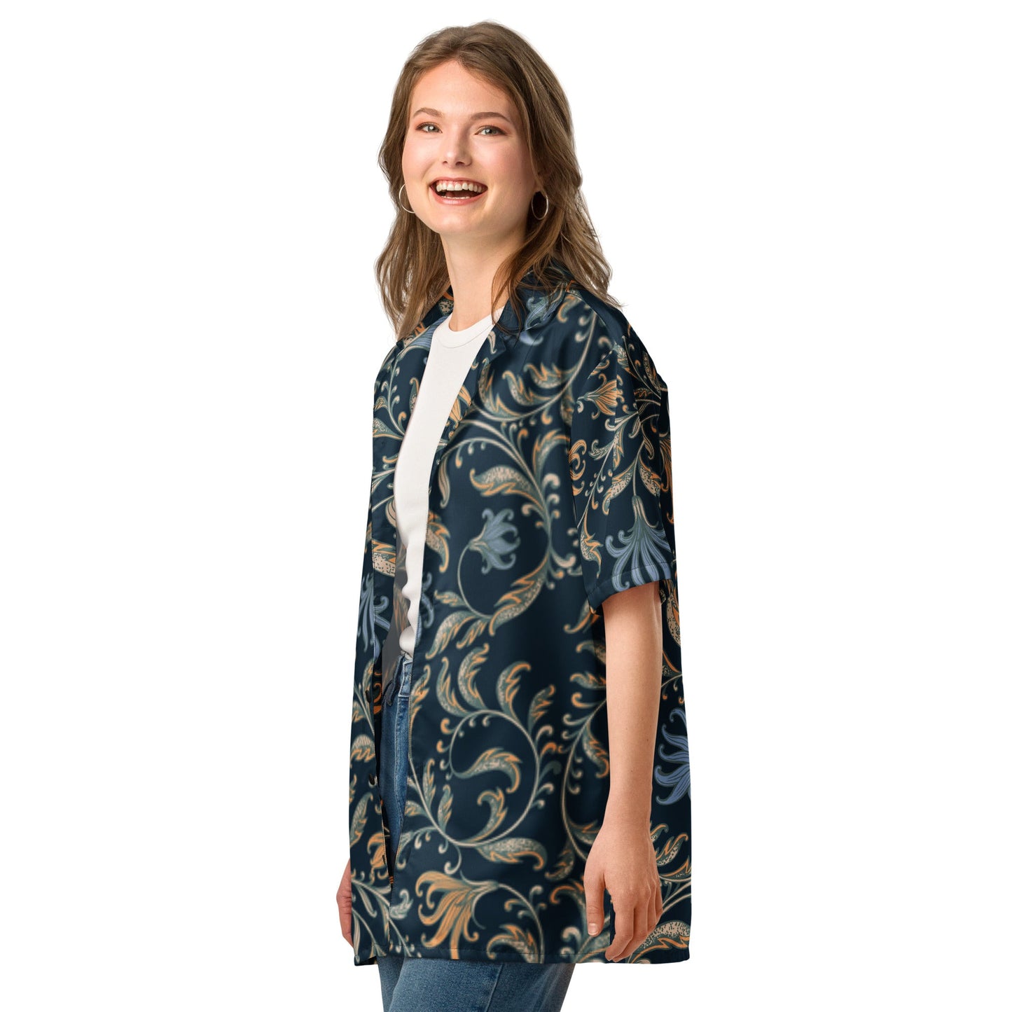 Casual Summer Shirt - Tropical Print Unisex Button - Up Shirt - PratSN