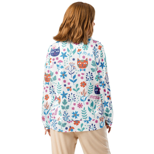 Cat pattern Women’s long sleeve pajama top - PratSN