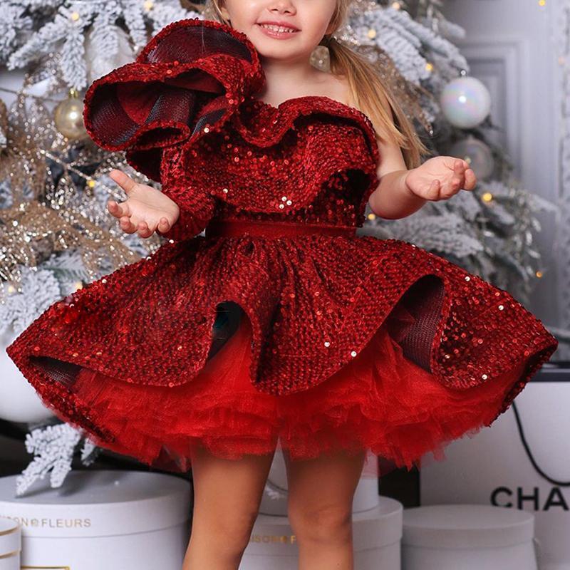 Children Girls Long Sleeve Pleated Princess Dress - PratSN