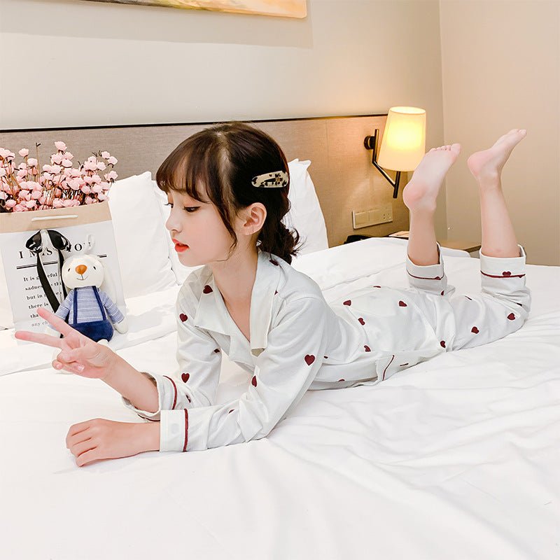 Children's Clothing Girls Pajamas Set Home Clothes Cute Printed Cartoon Two - piece Suit - PratSN